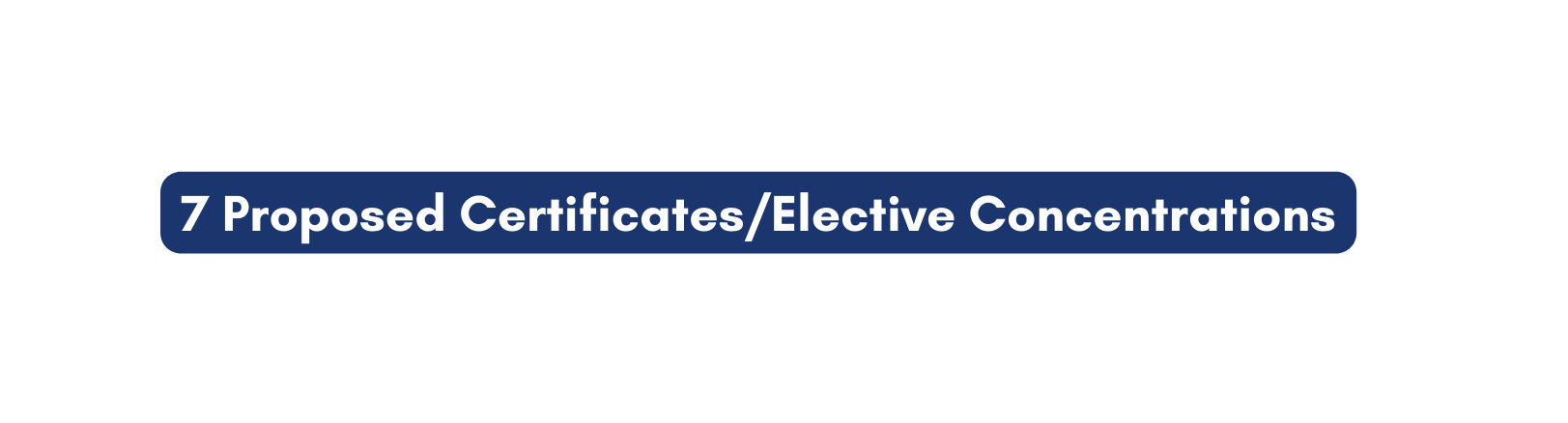 7 Proposed Certificates Elective Concentrations